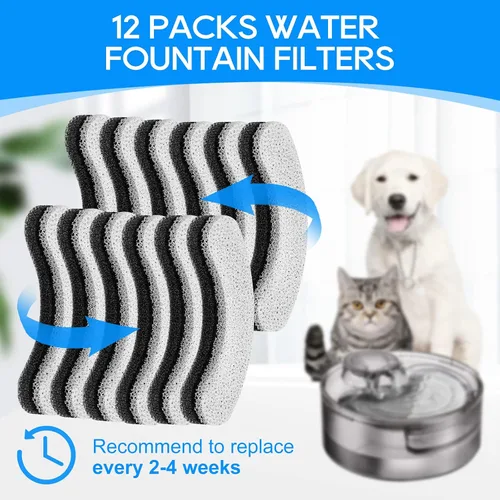 Vista 8 de Reemplazo de filtro de cuenco de agua para perros, filtros de fuente para mascotas para dispensador de agua para perros DF10 y DF30 (paquete de 12)