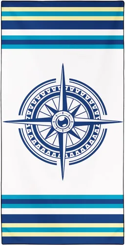 Vista 13 de Nautical Anchor - Toalla de playa extra grande, diseño de rayas blancas y azules, de secado rápido, absorbente, sin arena, suave, ligera, accesorios