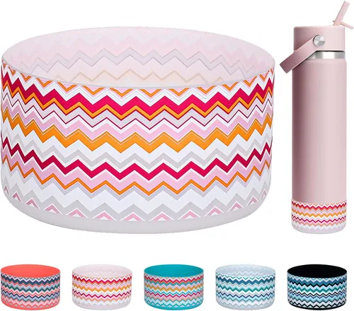 Vista 32 de WK IEASON Funda protectora de silicón base para botella de Hydro Flask de boca ancha/boca estándar, protector de fondo de silicón antideslizante