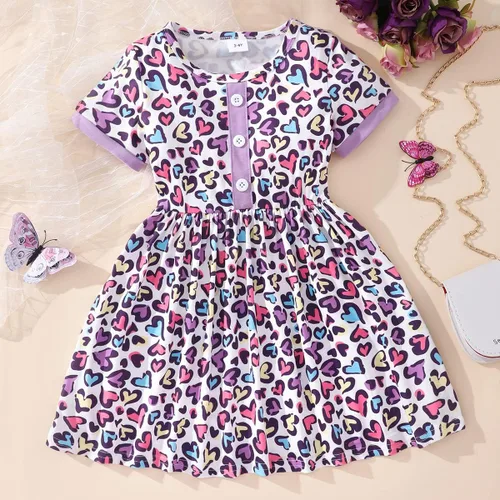 Vista 2 de Vestidos de verano para niñas pequeñas, túnica de dinosaurio, vestido casual de manga corta, vestido de patinadora para niños pequeños, 2-7T
