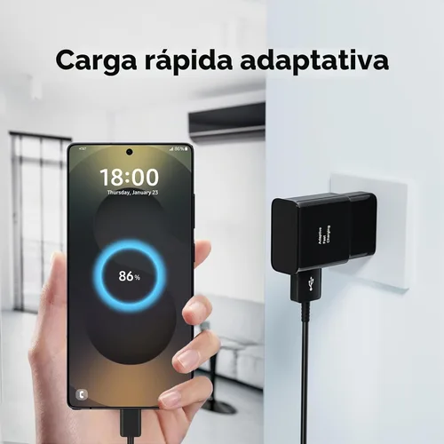 Vista 3 de Cargador rápido Andriod, cargador rápido tipo C con cable de carga rápida tipo C de 5 pies para Galaxy S10/S9/S8/S10e/S10+/S8+/S9+/Note 8 9 10 Negro