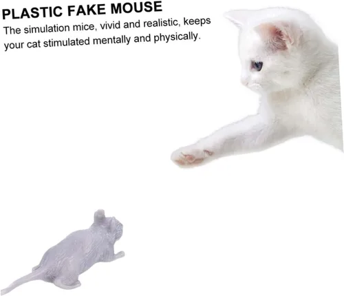 Vista 5 de Toyvian 10Pcs Realistic Halloween Simulation Mouse Funny Plastic Fake Rat Prank Props for Spooky Decor Lightweight and Portable for Halloween