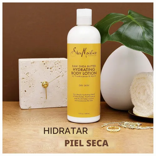 Vista 3 de Sheamoisture Loción corporal hidratante para piel seca Loción sin parabenos de manteca de karité cruda 13 oz
