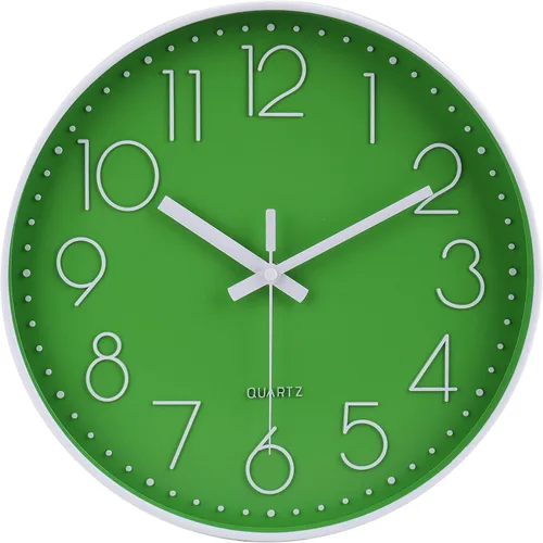 Vista 19 de jomparis Reloj de pared negro de 10 pulgadas, funciona con pilas, reloj de pared silencioso y sin tictac, reloj clásico para el hogar, oficina