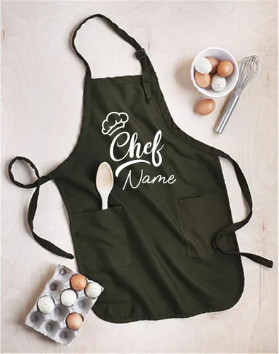 Vista 6 de Personalización Chef Delantal con Bolsillos Bordado OPCIONAL DISPONIBLE