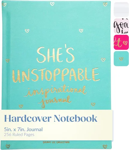 Vista 10 de WORLD TRAVELER Cuaderno inspirador de tapa dura, diario de citas para mujer, cuaderno plano de piel sintética "The Future is Bright", colección