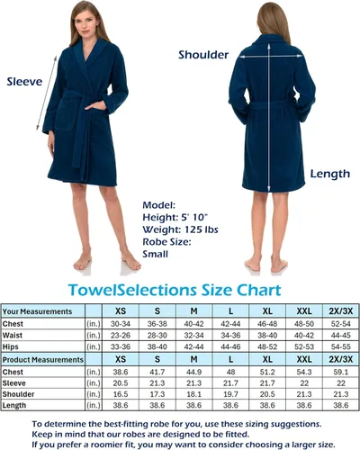 Vista 6 de Bata de baño TowelSelections de algodón turco de rizo corto, hecho en Turquía, para mujer
