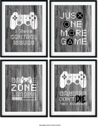Vista 6 de Decoración de sala de juegos para niños, cosas geniales para tu habitación, cueva de hombre, dormitorio, sala de juegos y bar, juego de 4 accesorios
