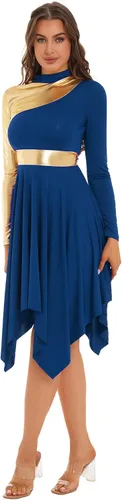 Vista 6 de Vestido de baile litúrgico sin mangas con dobladillo irregular para mujer