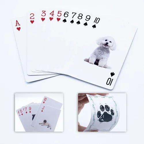 Vista 2 de 2 mazos de cartas para perros Juegos de cartas para perros Tarjetas de póquer para perros Baraja de cartas para perros
