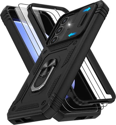 Vista 28 de Gritup Funda para Google Pixel 6 con cubierta deslizante para cámara y protector de pantalla (2 unidades), soporte de anillo giratorio 360°, funda