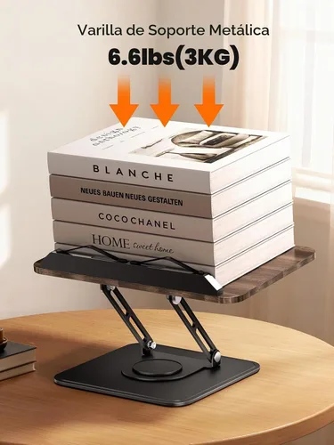 Vista 5 de Tounee Soporte para libros, soporte giratorio de 360°, soporte ajustable para libros de cocina para leer manos libres, soporte plegable para libros