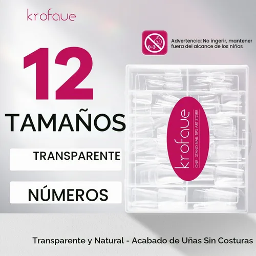 Vista 9 de krofaue Duck Nail Tips - Clear Flexible Gel Curved Nail Tips Media cubierta de pato transparente