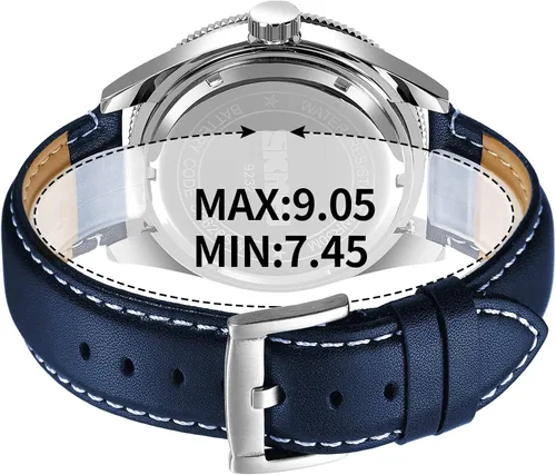 Vista 5 de SKMEI Mens Watches Waterproof Fashion BusinessAuto DateEasy to Read Reinforced Leather Strap Quartz Movement Wrist Watch for Men Black