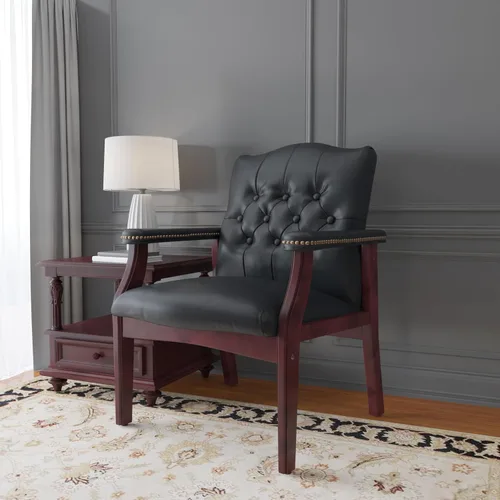 Vista 2 de Boss Office Products Ivy League - Silla ejecutiva para invitados, vinilo, color negro