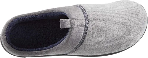 Vista 5 de isotoner Pantuflas de espalda abierta para hombre con espuma viscoelástica y suela para interiores y exteriores Ceniza