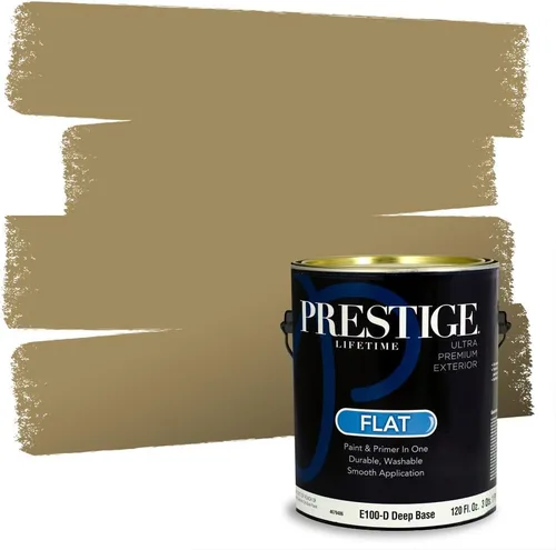 Vista 29 de PRESTIGE Pinturas de pintura exterior e imprimación en uno, 1 galón, plano, combinación comparable de Benjamin Moore* Manzanilla*