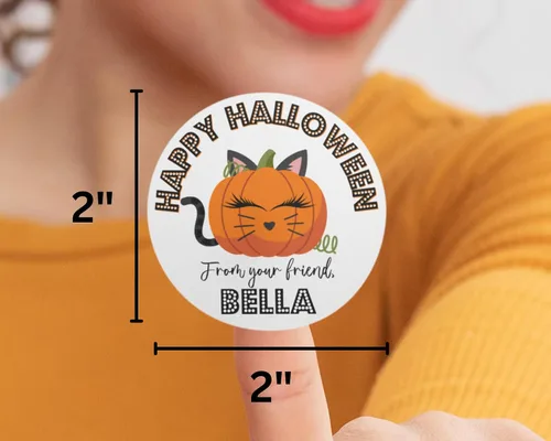 Vista 5 de 40 calcomanías personalizadas de Halloween para niños, etiquetas personalizadas para niñas, escuela, fiesta, fiesta, hojas de etiquetas de regalo