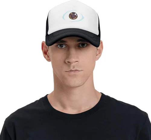 Vista 7 de Gorra de béisbol de malla unisex con logotipo de conejito, gorra de béisbol ajustable, con cierre de presión, para hombre y mujer