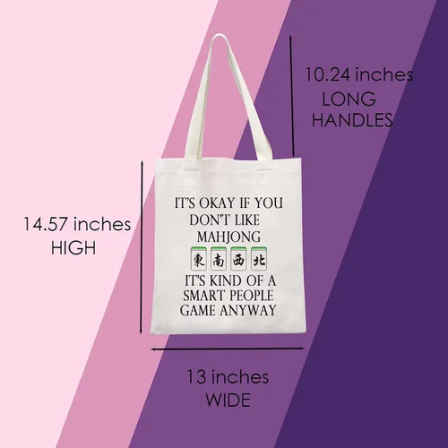 Vista 3 de MNIGIU Bolsa de lona Mahjong - Bolsa de regalo para amantes de Mahjong