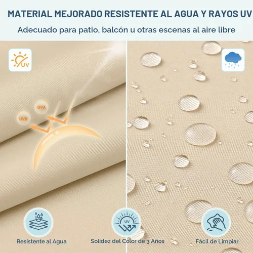 Vista 3 de downluxe Juego de 2 cojines para sillas de exterior para muebles de patio, cojines impermeables acolchados rellenos para muebles de patio, cojín