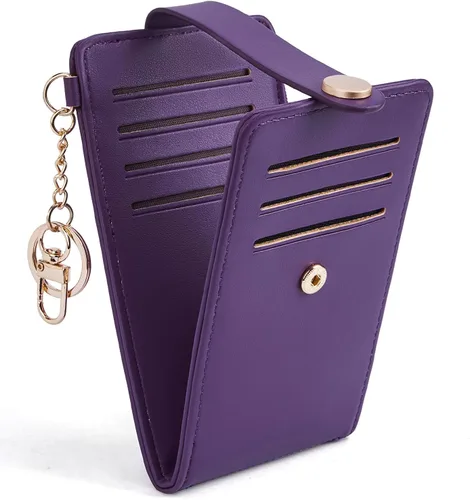 Vista 20 de POIUGOYA Billetera delgada para mujer, con bloqueo RFID, plegable, tarjetero con cremallera y bolsillo para monedas, ventana para identificación