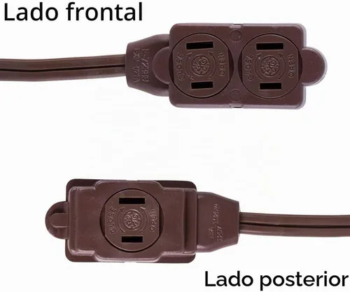 Vista 4 de GE - Cable de extensión, tira de alimentación, punta, calibre, tapas de toma de corriente de seguridad de giro a cierre, clasificación para Marrón
