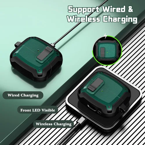 Vista 5 de KOREDA Compatible con Samsung Galaxy Buds 3 Pro y Galaxy Buds 3 (2024) y Galaxy Buds 3 FE (2025) Funda con kit de limpieza, TPU militar a prueba