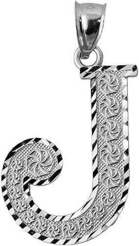 Vista 29 de Claddagh Gold . Colgante de plata de ley 925 con inicial de letras A-Z disponible en pequeño, mediano y grande