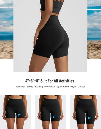Vista 2 de 6 Pack 4+6+8 Spandex Biker Shorts for Women, Compression Volleyball Shorts for Workout High Waisted