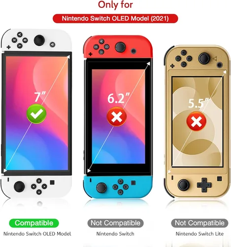 Vista 7 de bersem Paquete de 2 protectores de pantalla de vidrio templado compatibles con Nintendo Switch OLED de 7 pulgadas 2021, kit de alineación