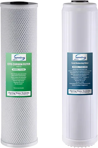 Vista 15 de iSpring F2WGB22B Juego de repuesto de filtro de agua de 2 etapas de 4.5 x 20 pulgadas para toda la casa con cartuchos de bloque de sedimentos