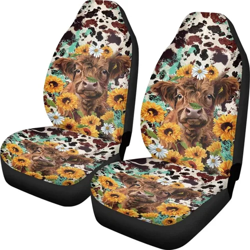 Vista 20 de INSTANTARTS Fundas de asiento de coche con diseño de dalia estética, solo para asientos delanteros, protector de asiento de vehículo, 2 unids/set