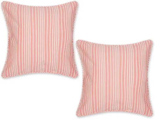 Vista 26 de DII Colección de fundas de almohada, algodón reciclado, cremallera oculta, 18x18, Dobby Plus, blanco roto, 2 piezas