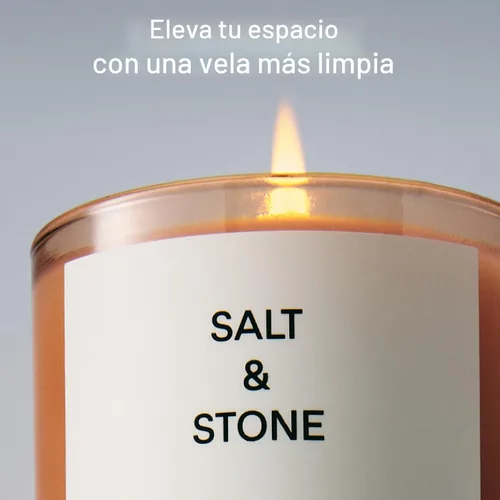 Vista 2 de Salt & Stone Vela perfumada de mezcla de coco y soja, bergamota y hinoki