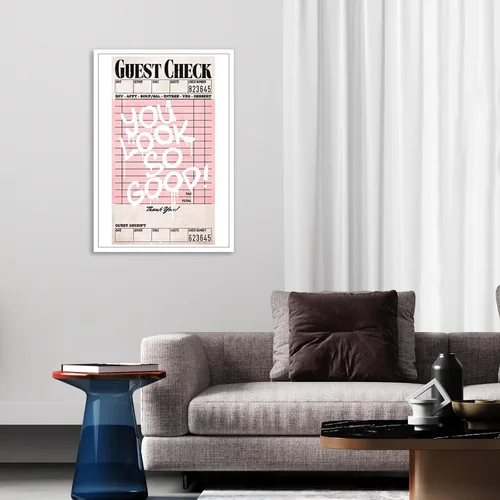 Vista 3 de KFDJIG Lienzo retro de moda para pared, arte de pared, color rosa y naranja y negro, pósteres inspiradores de galería, You Look So Good, impresiones