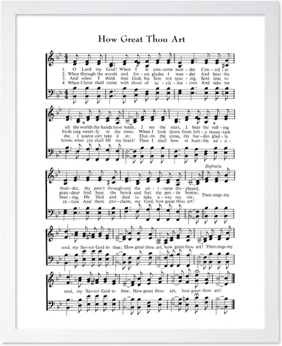 Vista 7 de Poster Master Póster de partitura de música vintage, impresión de himno retro, regalo para músico, amigo, "How Great Thou Art, himno, verso
