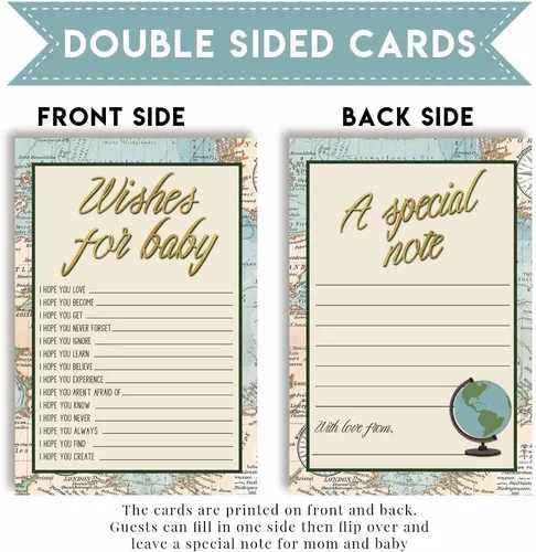 Vista 2 de Amanda Creation Adventure Awaits Baby Wishes Cards 20, 4 x 6 pulgadas, gran recuerdo y actividad divertida para baby showers, deseos para recuerdos