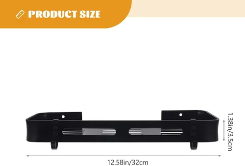 Vista 2 de Beavorty Estante flotante de baño: 2 piezas montado en la pared, no perforado, soporte adhesivo de metal para estanterías decorativas