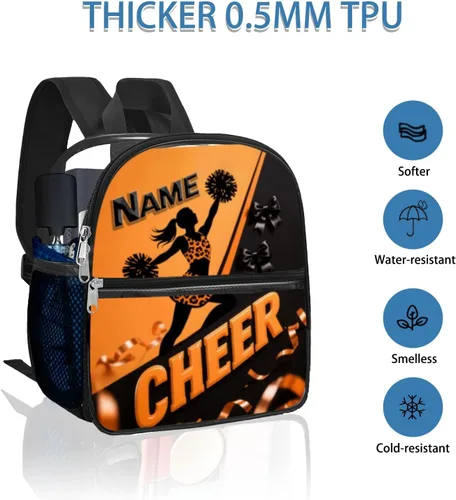 Vista 4 de Mochila transparente personalizada para niñas, mochila escolar de porristas de 12 x 6 x 12 pulgadas para mujeres, niños, adolescentes