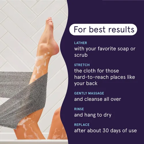 Vista 6 de Clean Logic Detox - Paño de lavado elástico purificador de carbón, 1 unidad