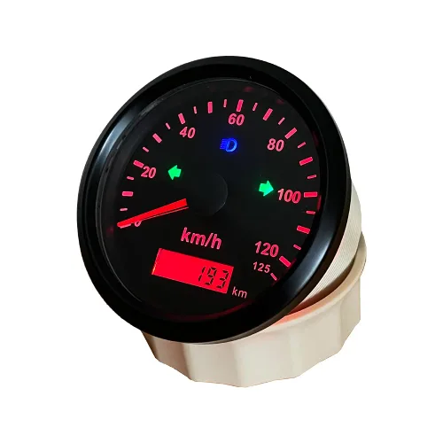 Vista 3 de ELING Velocímetro GPS impermeable 77.7 mi/h para motos de nieve motocicleta ATV UTV 85MM dimensión 12V 24V