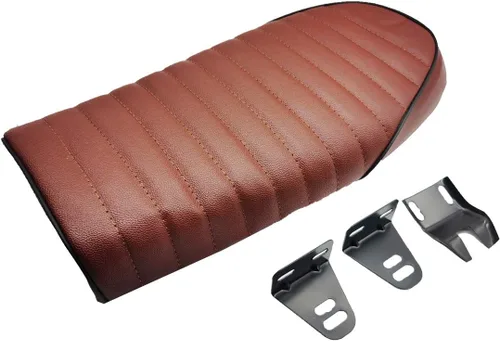 Vista 9 de Sillín universal plano Brat Vintage para motocicleta, asiento de estilo Cafe Racer para CB Yamaha XJ (Negro)