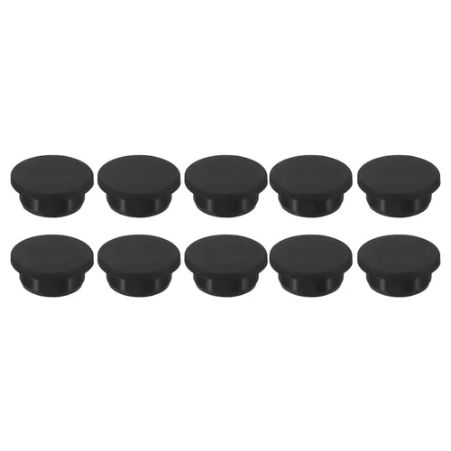 Vista 24 de MECCANIXITY Tapón de agujero de goma de silicona de 0.610 in de diámetro, tapón flexible suave para agujero de 0.591 in, negro, 10 piezas