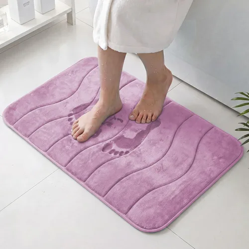 Vista 14 de Flamingo P Alfombra de Baño de Espuma Viscoelástica Tapetes de Baño Alfombra Antideslizante Absorbente de Agua para Ducha, 24x17 pulgadas, Verde Aqua