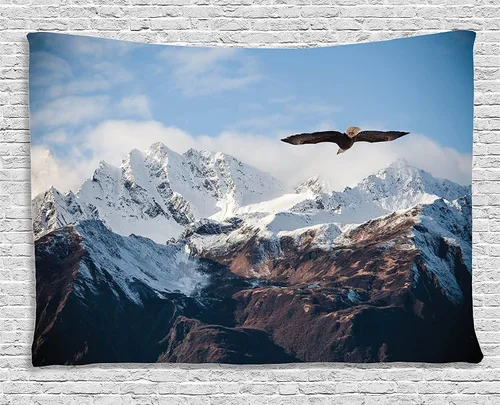 Vista 134 de Ambesonne Tapiz de arte afro, hombre negro fuerte con una corona de trazos impresión de pintura moderna, decoración de tela para colgar en la pared