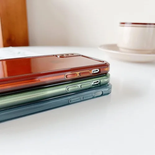Vista 3 de ZTOFERA Funda para iPhone X,Claro Silicona Suave Protector De Parachoques Retro Color Transparente A Prueba De Golpes Caja Del Teléfono - Verde
