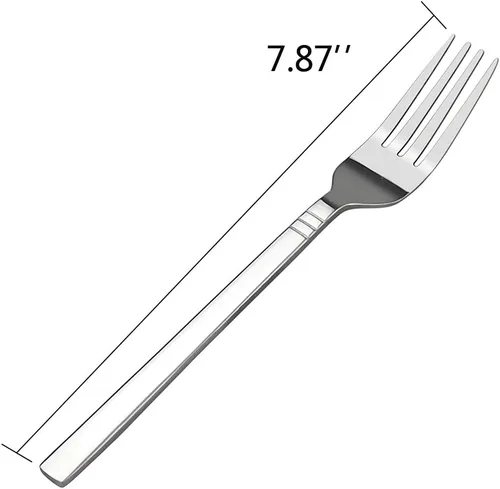 Vista 2 de Tenedor de cena de acero inoxidable, 12 piezas, 7.87 pulgadas