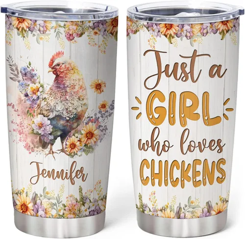 Vista 29 de Hyturtle Regalos personalizados para los amantes de los osos – Just A Girl Who Loves Bears - Vaso de acero inoxidable con nombre personalizado de 20