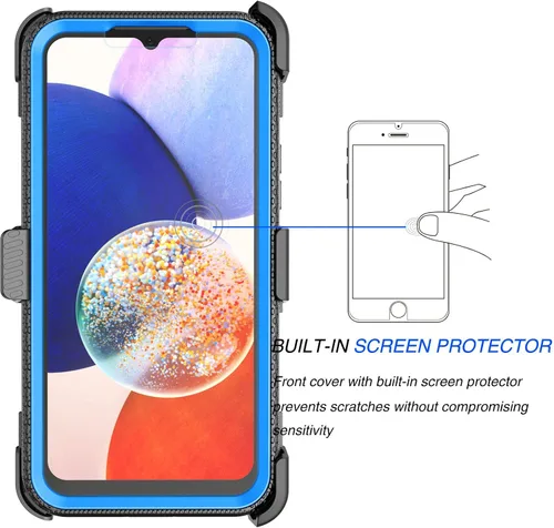 Vista 2 de Funda para Galaxy A54 5G, funda para Galaxy A54 5G, Tekcoo [Tshell] absorción de golpes [pantalla integrada] [cinturón de bloqueo de soporte] Funda